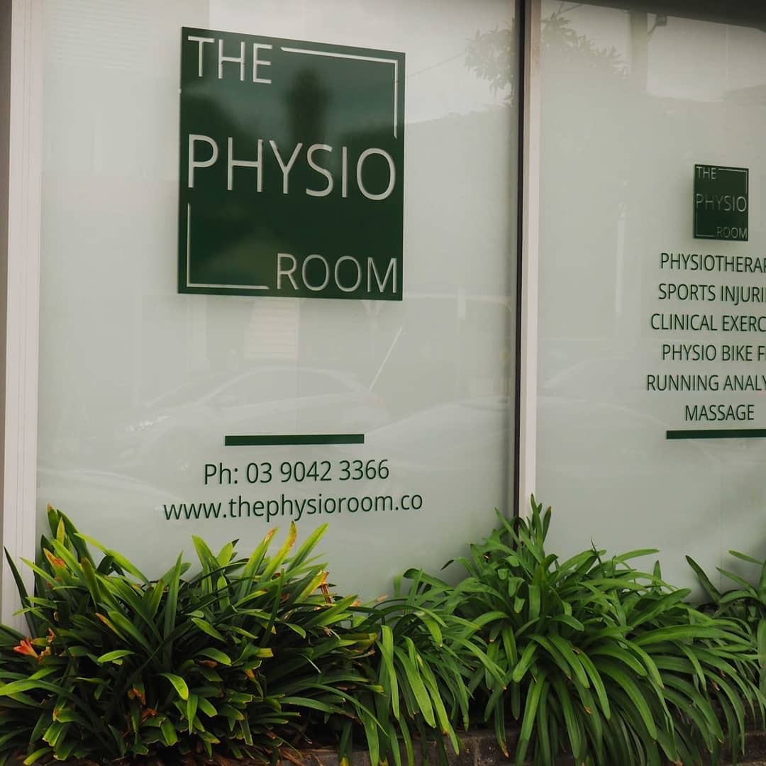 The Physio Room sign on the Small Street window
